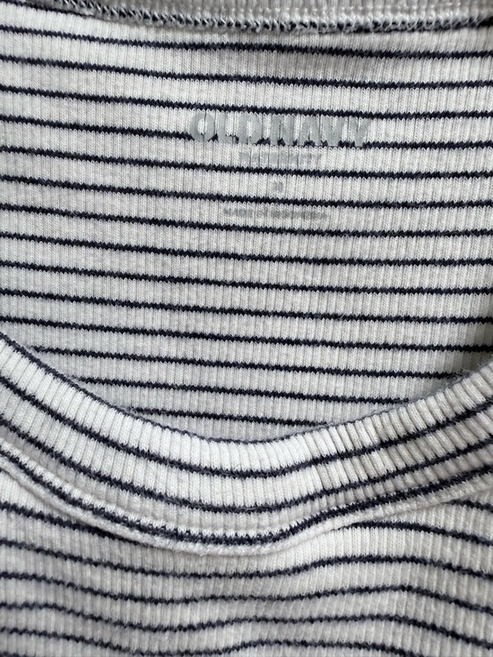 Old Navy White and Navy Striped Ribbed Nursing Tank - Picture 3 of 7